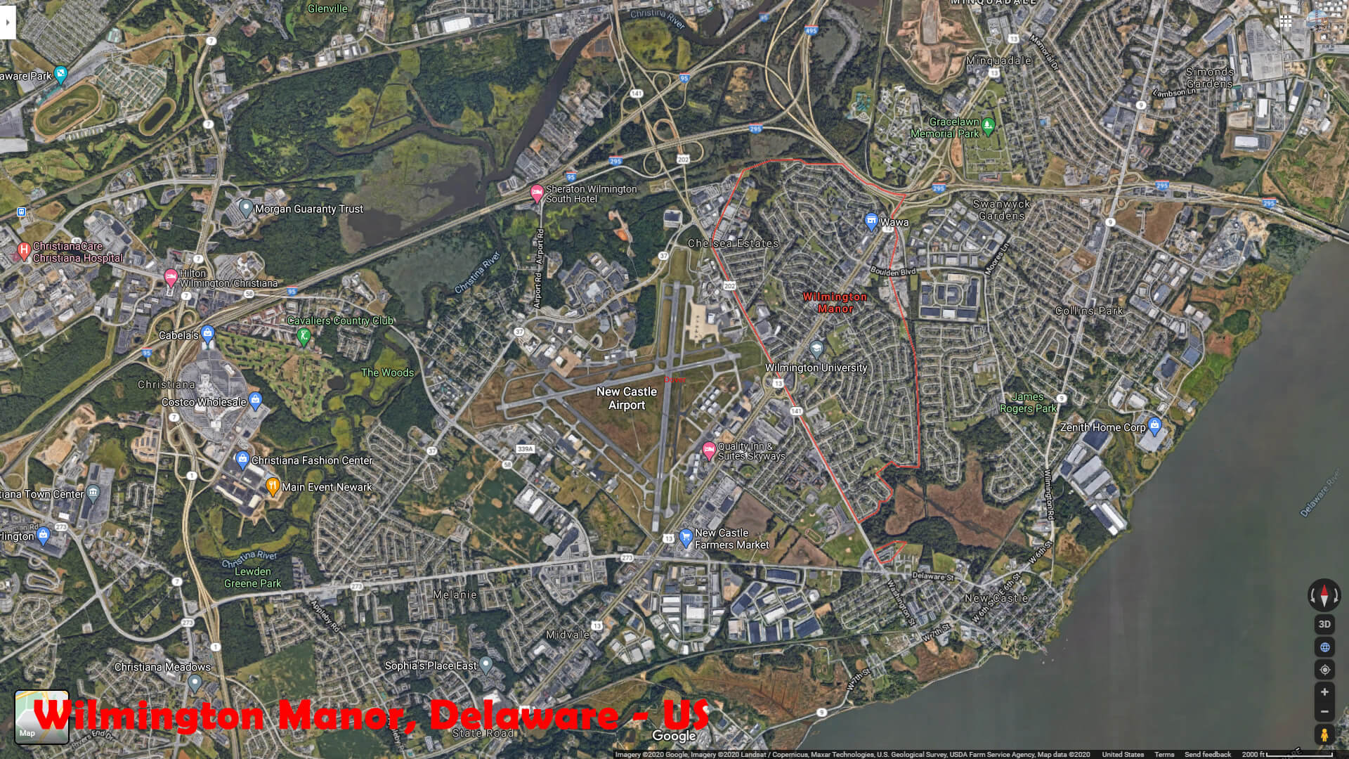 Wilmington Manor Area Map Delaware US